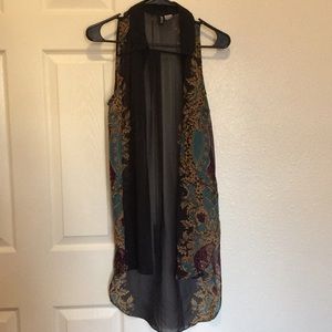 H&M sheer sleeveless button down